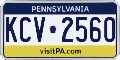 PA license plate KCV2560