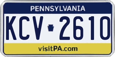PA license plate KCV2610