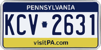 PA license plate KCV2631