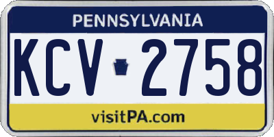 PA license plate KCV2758