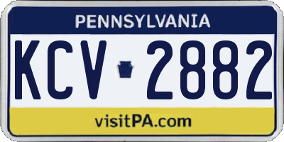 PA license plate KCV2882