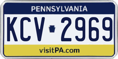 PA license plate KCV2969