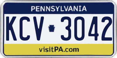 PA license plate KCV3042