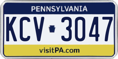 PA license plate KCV3047