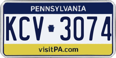 PA license plate KCV3074