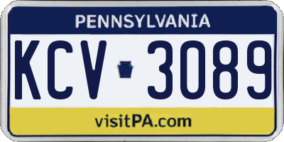 PA license plate KCV3089