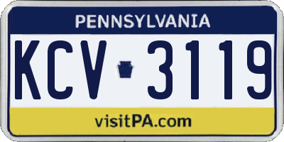 PA license plate KCV3119