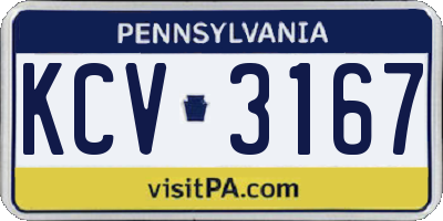 PA license plate KCV3167