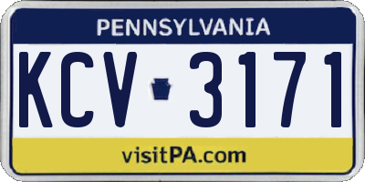 PA license plate KCV3171
