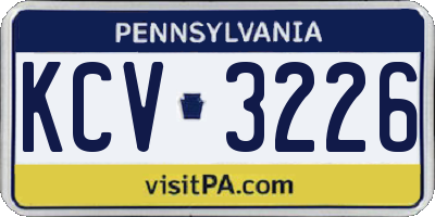 PA license plate KCV3226
