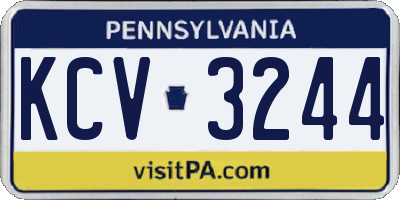 PA license plate KCV3244