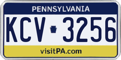 PA license plate KCV3256
