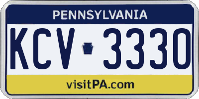 PA license plate KCV3330