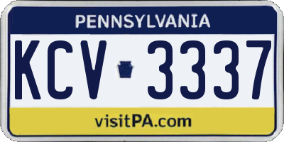 PA license plate KCV3337