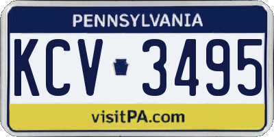 PA license plate KCV3495