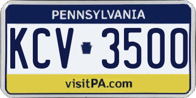PA license plate KCV3500