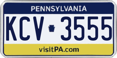 PA license plate KCV3555