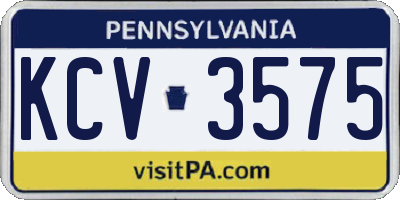 PA license plate KCV3575
