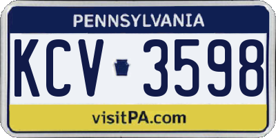 PA license plate KCV3598