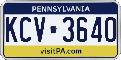 PA license plate KCV3640