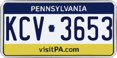 PA license plate KCV3653