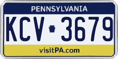 PA license plate KCV3679