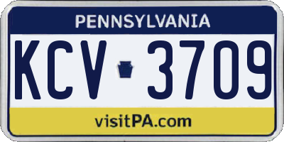 PA license plate KCV3709