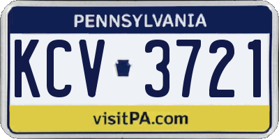 PA license plate KCV3721