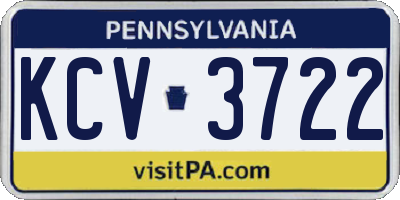 PA license plate KCV3722