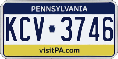 PA license plate KCV3746