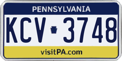 PA license plate KCV3748