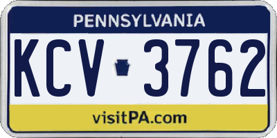 PA license plate KCV3762