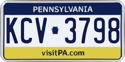 PA license plate KCV3798