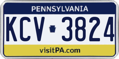 PA license plate KCV3824