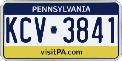 PA license plate KCV3841