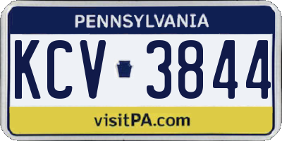 PA license plate KCV3844