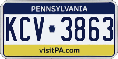 PA license plate KCV3863