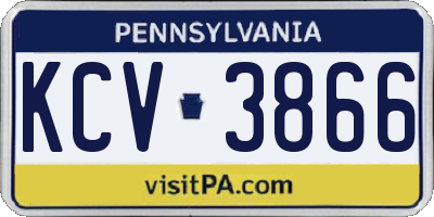 PA license plate KCV3866