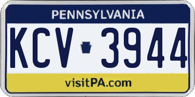 PA license plate KCV3944