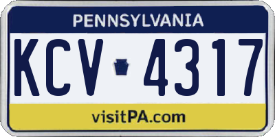 PA license plate KCV4317