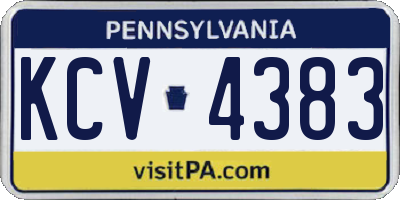 PA license plate KCV4383