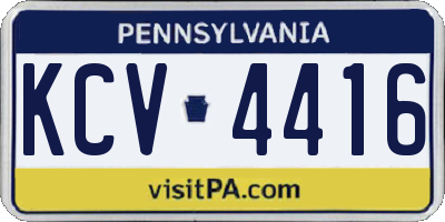 PA license plate KCV4416
