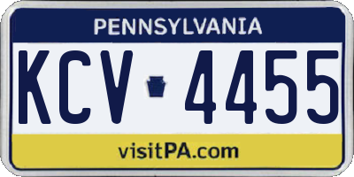 PA license plate KCV4455