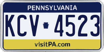 PA license plate KCV4523