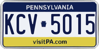 PA license plate KCV5015