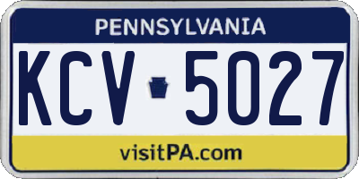 PA license plate KCV5027