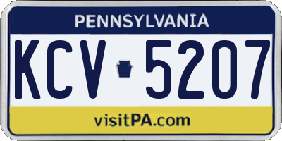 PA license plate KCV5207