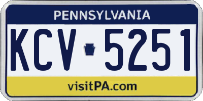 PA license plate KCV5251
