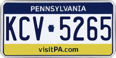 PA license plate KCV5265
