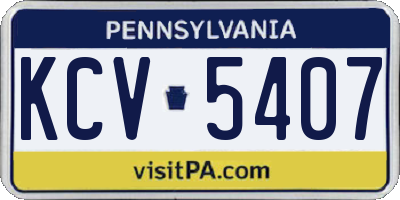 PA license plate KCV5407